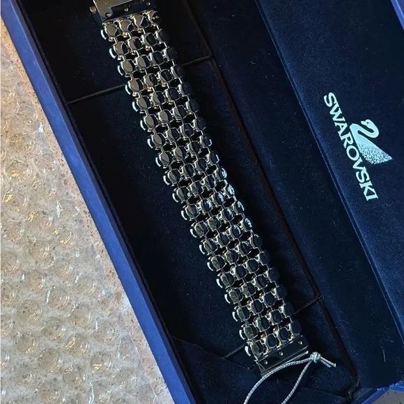 Authentic Swarovski Black Crystal Multi-Row Bracelet - Picture 5 of 5
